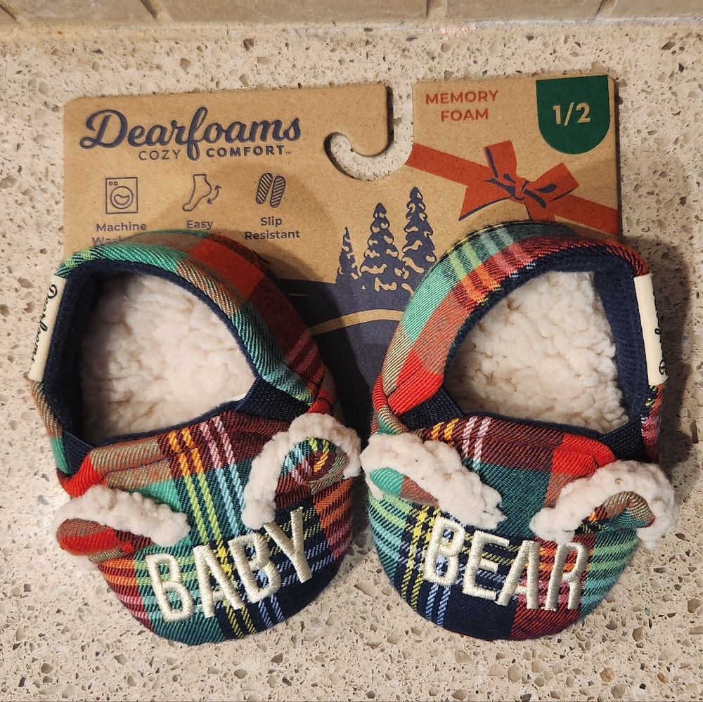 Dearfoams Baby Slippers size 1/2